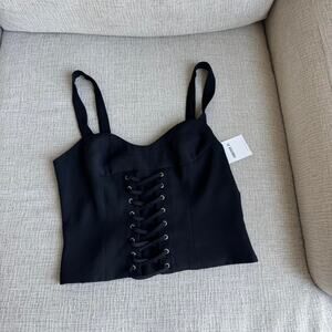 Black lace up corset crop top